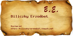 Biliczky Erzsébet névjegykártya