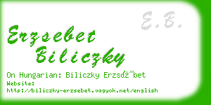 erzsebet biliczky business card